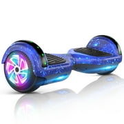 SISIGAD Hoverboard with Bluetooth and LED Lights, 6.5" Self Balancing Wheel Scooter for Kids Teens, Adults, 220 Pounds Max Weight, 9 Mph Max Speed, Galaxy Blue