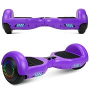 SISIGAD Hoverboard, Self Balancing Scooter with 6.5" LED Wheels & Headlight, Dual 250W Motor, for Kids Adults, Purple