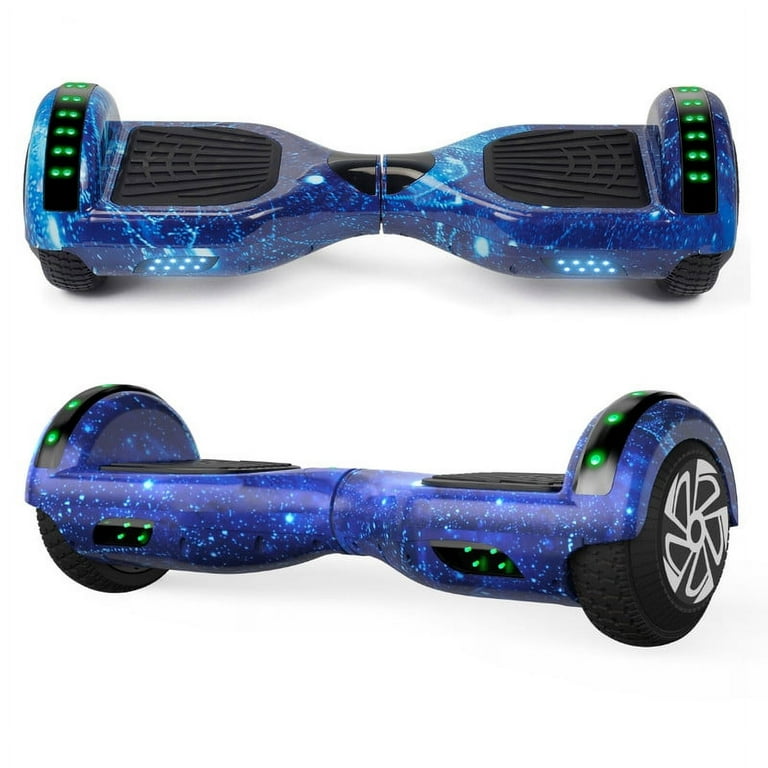SISIGAD Hoverboard Two Wheel Self Balancing Scooter with Bluetooth Speaker LED Lights 6.5 inch Tires Max Weight up to 200 LBS Star Blue