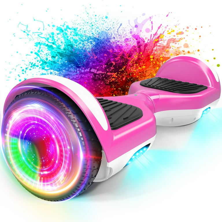 SISIGAD Hoverboard for Kids 6.5 Smart Self Balance Electric Scooter for Boys and Girls Pink White Walmart