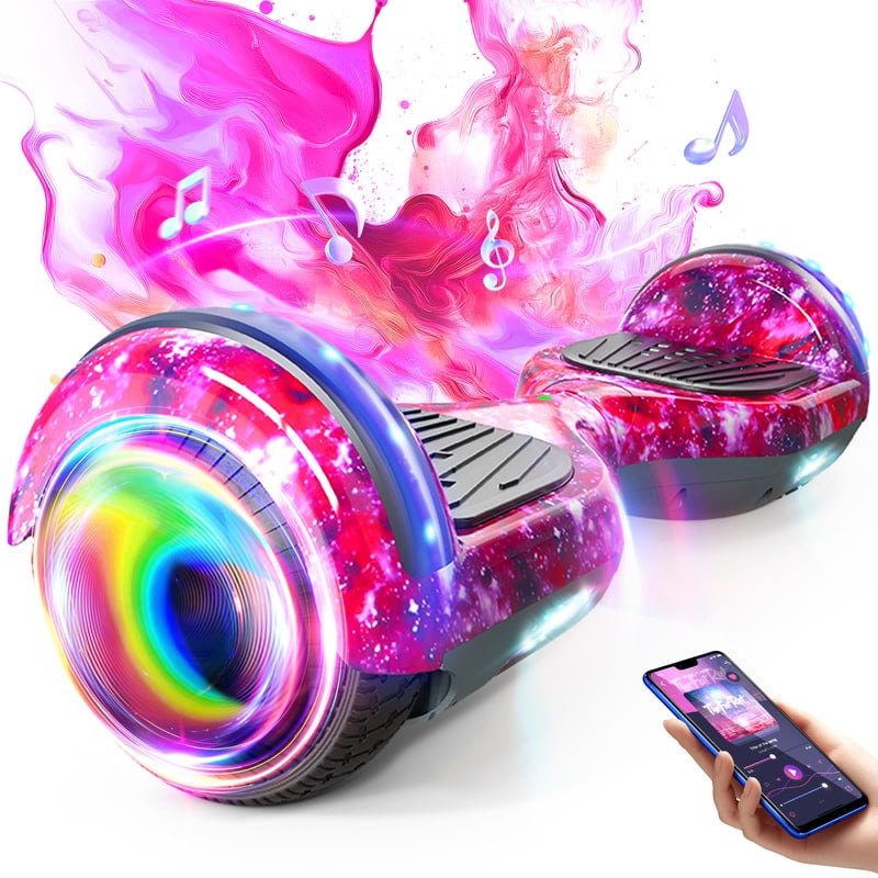 LIEAGLE 6.5 Hoverboard Bluetooth LED 300W 9MPH Electric Scooter White Walmart