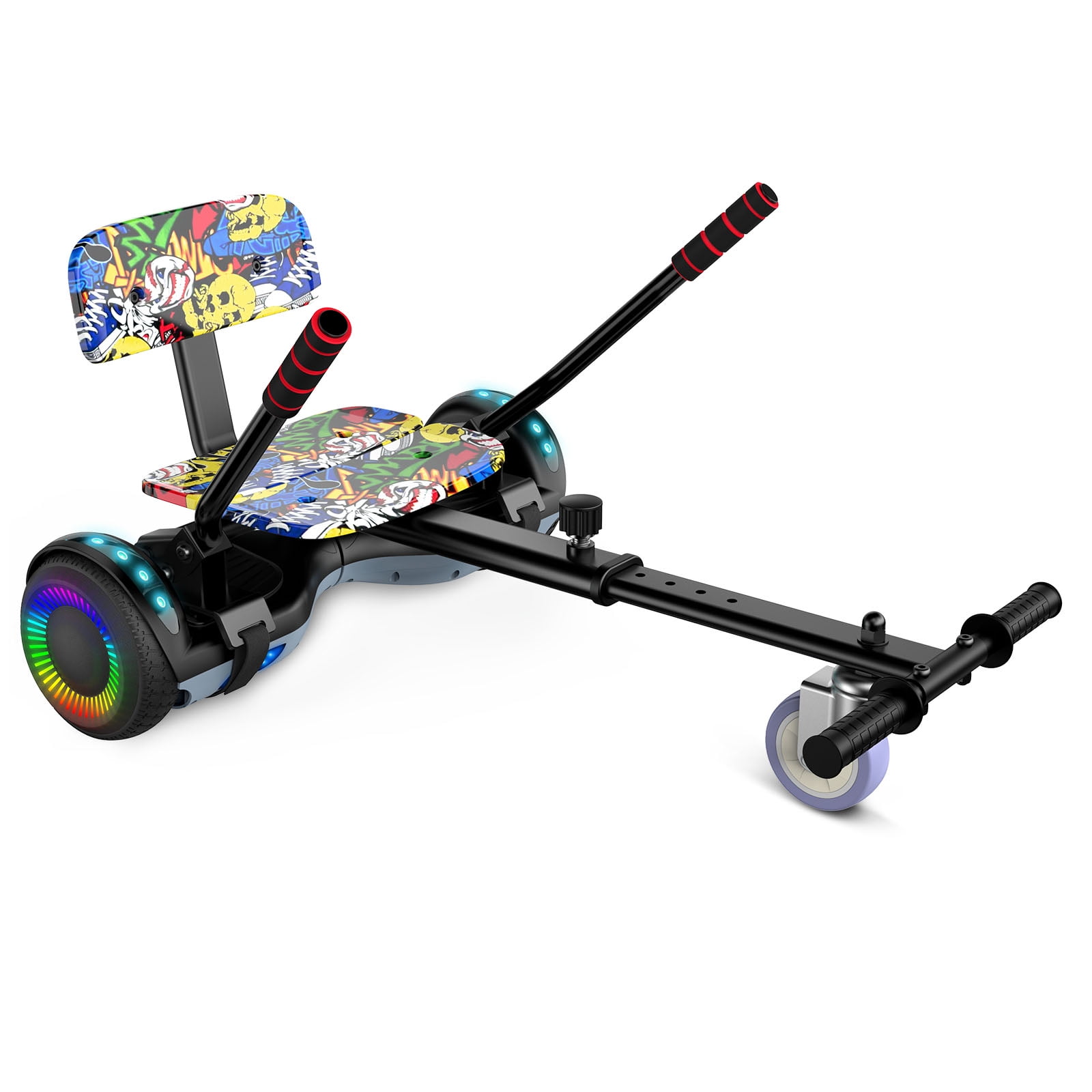 SISIGAD Hoverboard 6.5 with Seat Bluetooth LED Lights for Kids Adults Walmart