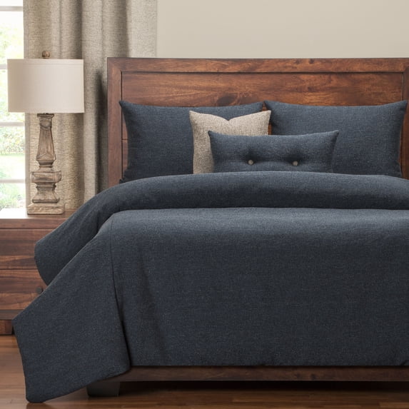 SIScovers Belmont Deep Blue Luxury Duvet Cover Set California King 6 Piece