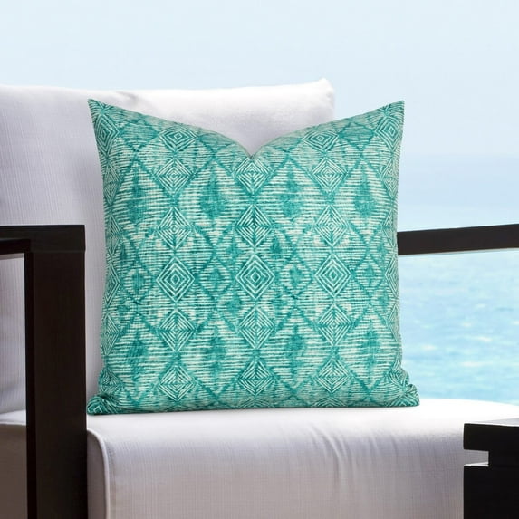SIScovers Boho Diamond Solarium Indoor/Outdoor Throw Pillow Caribe 20" x 20" Medium
