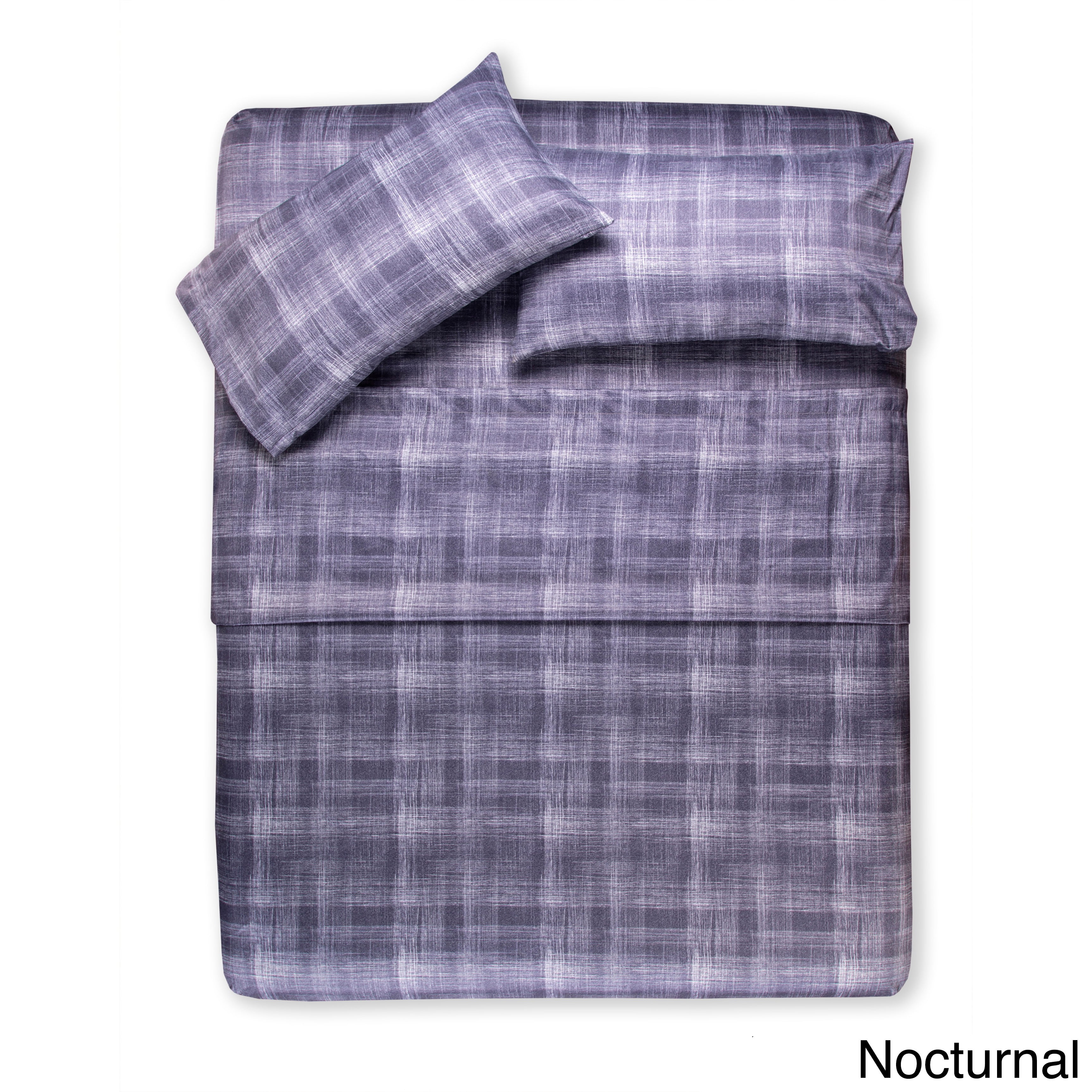 SIScovers Brushed Microfiber Soft Bed Sheet Set nocturnal King