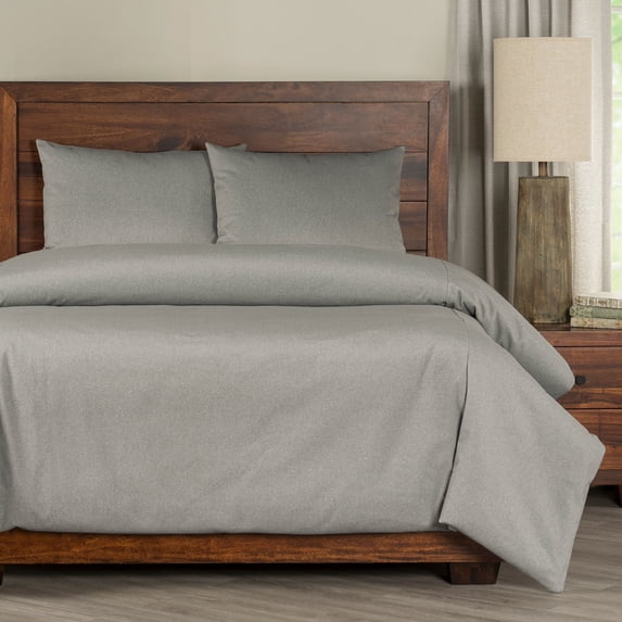 SIScovers Burly Super-Soft Duvet & Insert Set Fog California King 6 Piece