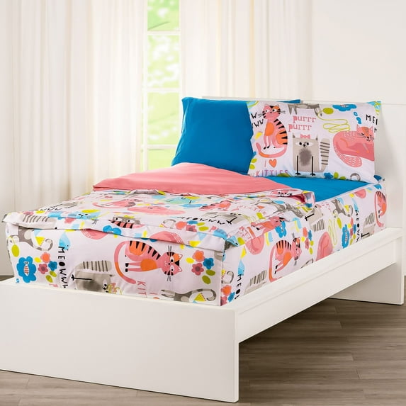 SIScovers I Heart Cats Bunkie Deluxe Zipper Bedding Set Twin