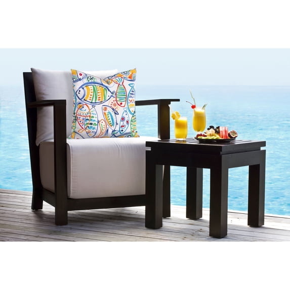 SIScovers Indoor/Outdoor Tropical Square Throw Pillow Catch and Release 20"x 20" Small