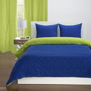 SIScovers Lil' Sis Lime and Cobalt Blue Reversible Comforter set Full - Queen