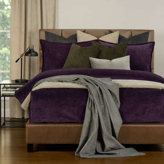 SIScovers Mixology Padma 3 Piece Bed Cap Comforter Set with Sewn Corners Aubergine Full