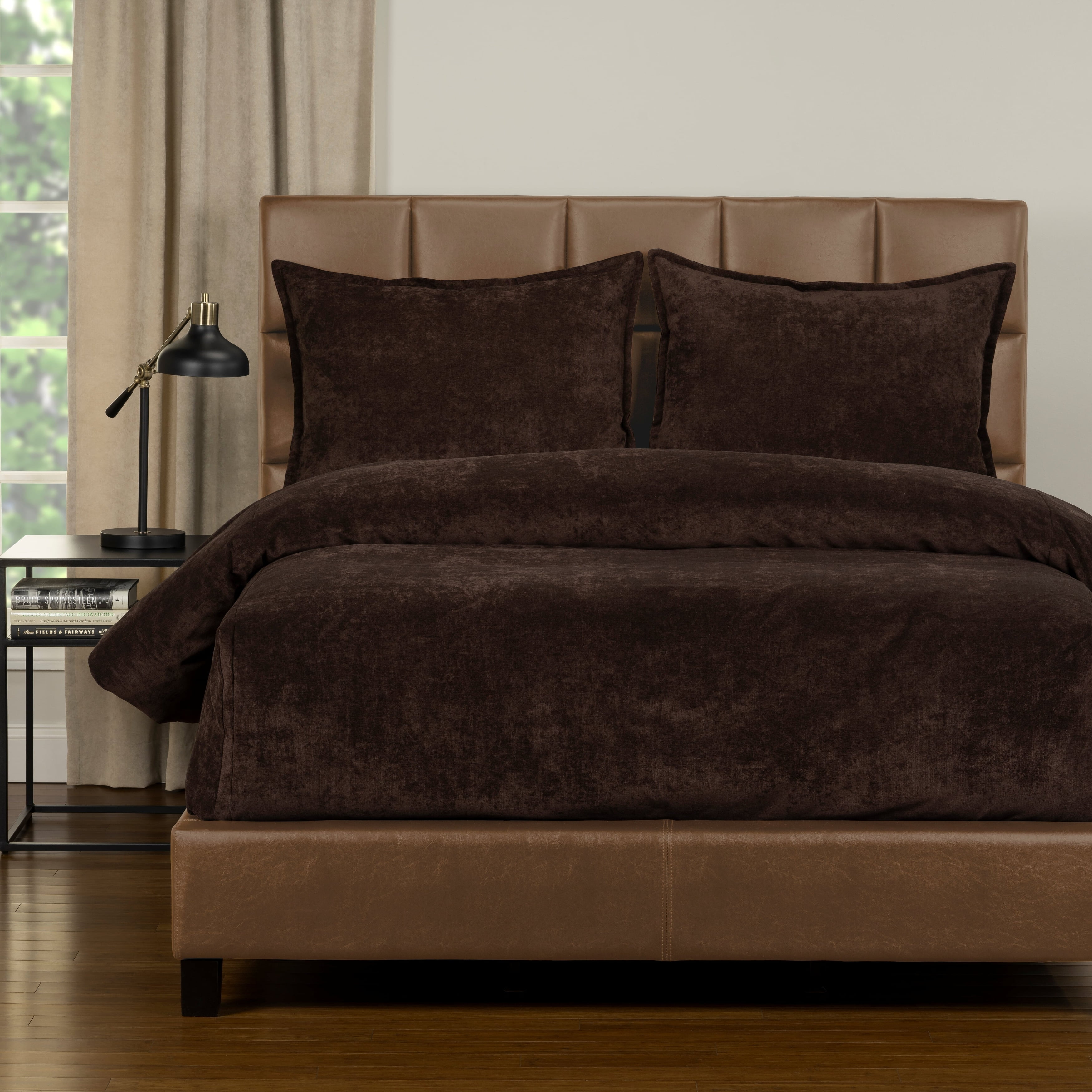 SIScovers Mixology Padma 3 Piece Bed Cap Comforter Set with Sewn Corners Coffee Bean Queen