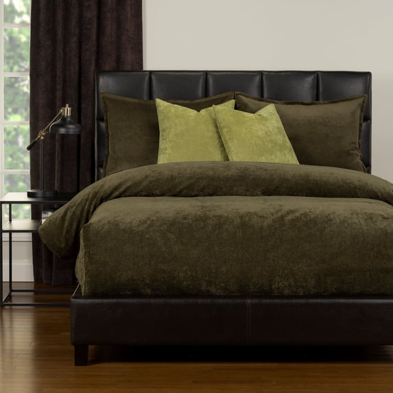 SIScovers Mixology Padma 6-piece Bed Cap Comforter Set with Sewn Corners Chive King 6 Piece Mid-Century Modern