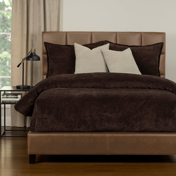 SIScovers Mixology Padma 6-piece Bed Cap Comforter Set with Sewn Corners Coffee Bean Queen 6 Piece Mid-Century Modern