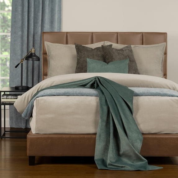 SIScovers Mixology Padma 6-piece Bed Cap Comforter Set with Sewn Corners Habor Grey California King 6 Piece Mid-Century Modern