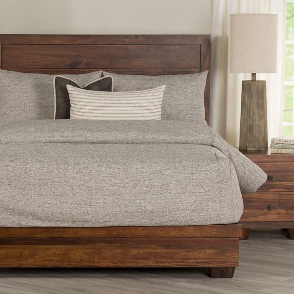 SIScovers Performance Tweed Bed-Cap Comforter Set with Tailored Corners Tweed Queen 5 Piece