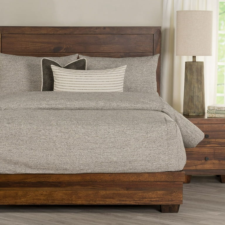 SIScovers Performance Tweed Bed Cap Comforter Set with Tailored Corners Tweed Twin 4 Piece