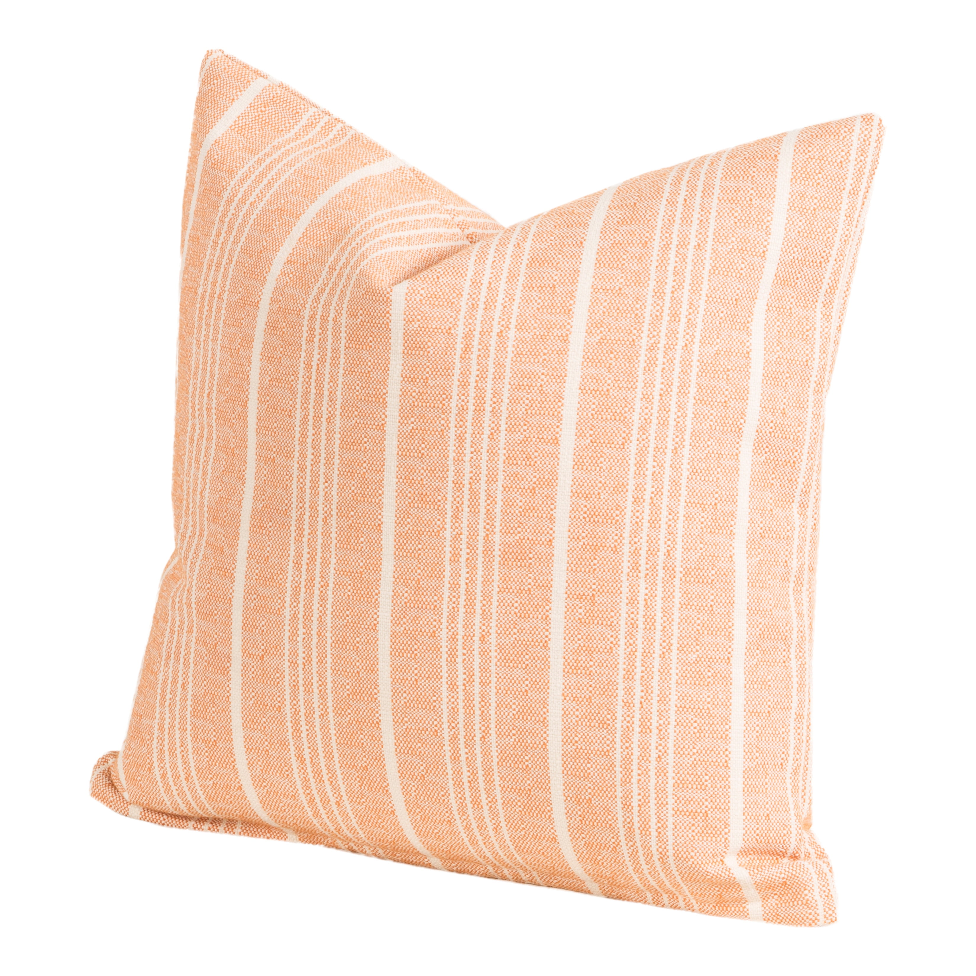 Orange and White Striped Square Embroidered Pillow Set