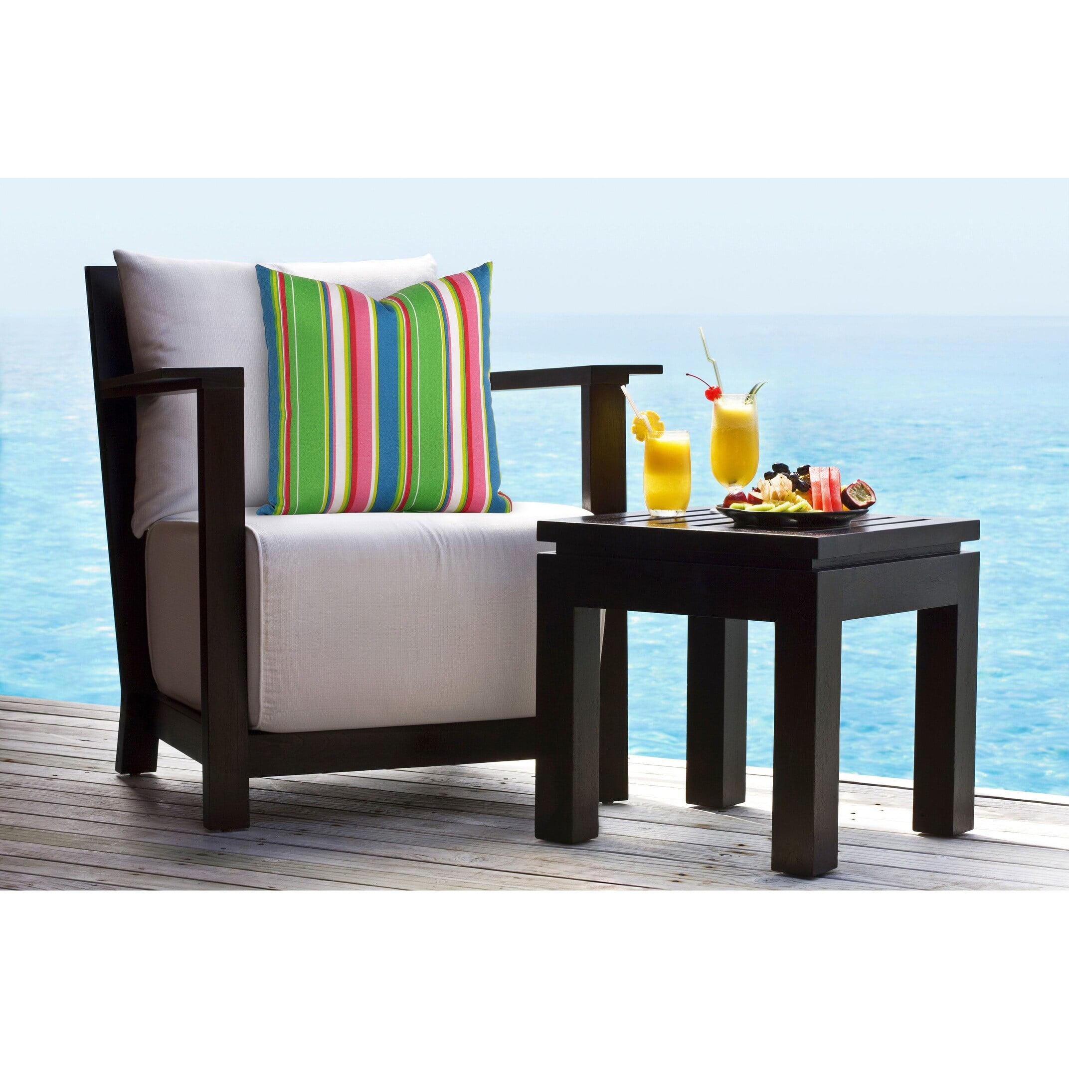 Siesta Stripe Multicolor Outdoor Square Accent Pillow 26" x 26"