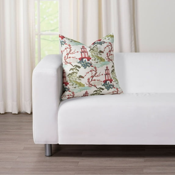 SIScovers Tranquil Pagoda Print Throw Pillow 22 x 22 - Tranquility