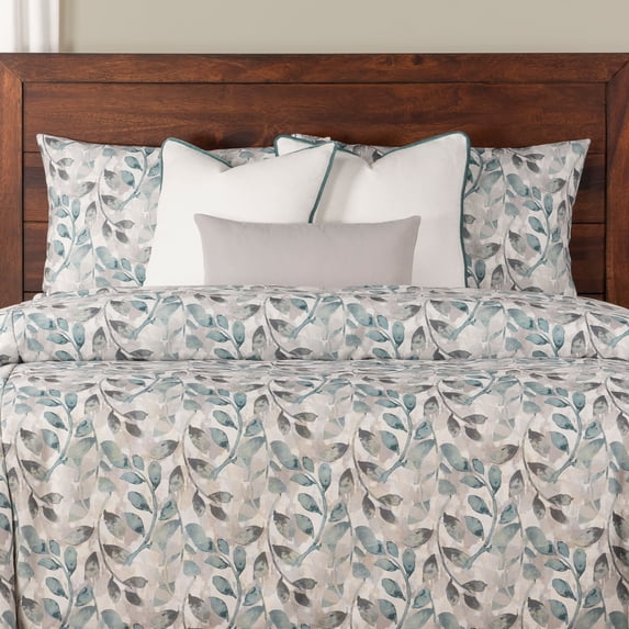 SIScovers Water Garden Botanical Print Duvet Set 7 Piece - King