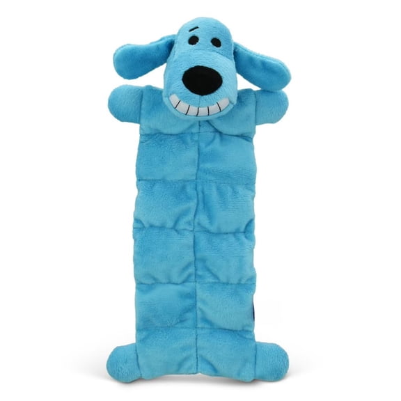 SIT MART Smiling Loofa Mat Plush Dog Toy, 12 inch Long with 13 Squeakers, Cute Soft Squeaky Toy for Medium, Small, Large Dogs and Puppies, Indoor Fetch and Tug Play