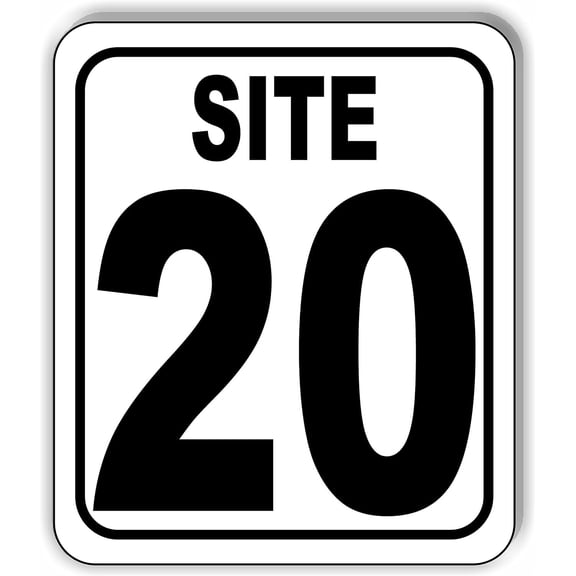 SITE 20 CAMP GROUND LOT NUMBER Aluminum Composite Sign, 8.5"x10"