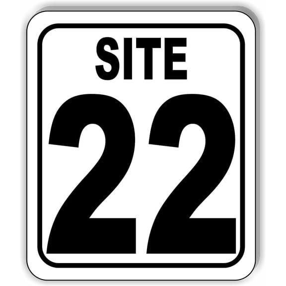 SITE 22 CAMP GROUND LOT NUMBER Aluminum Composite Sign, 8.5"x10"