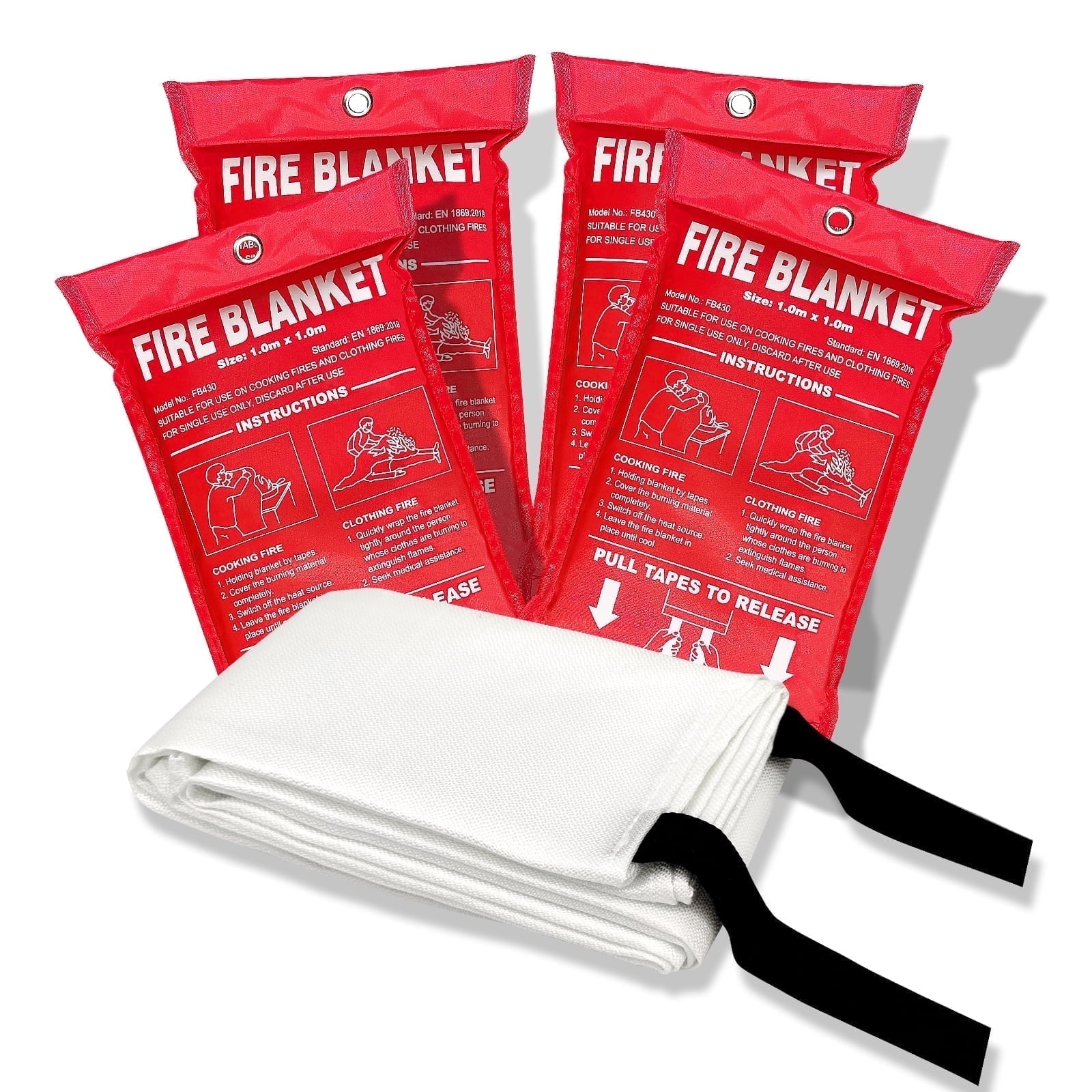 Tonyko Fiberglass Fire Blanket For Emergency Surival, Flame Retardant Protection And Heat Insulation-7PACK