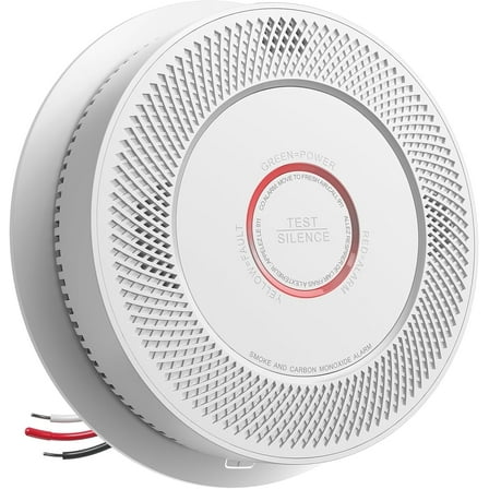 SITERWELL Hardwired Interconnected Smoke and Carbon Monoxide Detector, 10 Year Product Life Alarm Smoke Carbon Monoxide Detector with 2 AA Batteries Back Up, Smoke and CO Detector Voice Alert,1 Pack