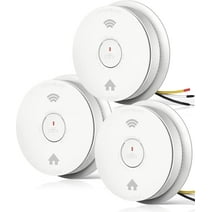 SITERWELL Hardwired Interconnected Smoke Detector Carbon Monoxide Detector Combo with 2 AA Batteries Back Up, 2 in 1 Smoke and CO Detector with Voice Alert, Smoke and CO Alarm with Self-Check, 3 Pack