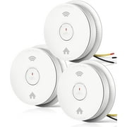 SITERWELL Hardwired Interconnected Smoke Detector Carbon Monoxide Detector Combo with 2 AA Batteries Back Up, 2 in 1 Smoke and CO Detector with Voice Alert, Smo