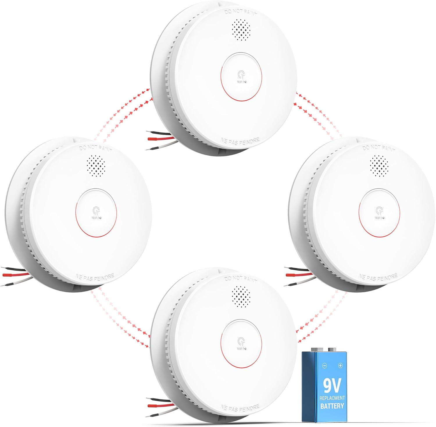 Free Shipping! SITERWELL Hardwired Interconnected Photoelectric Smoke