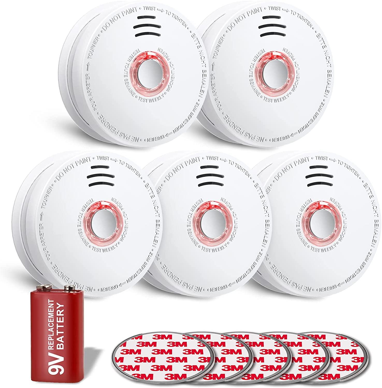 SITERWELL Smoke Alarm Replacable 9V Battery Operated Smoke Detector