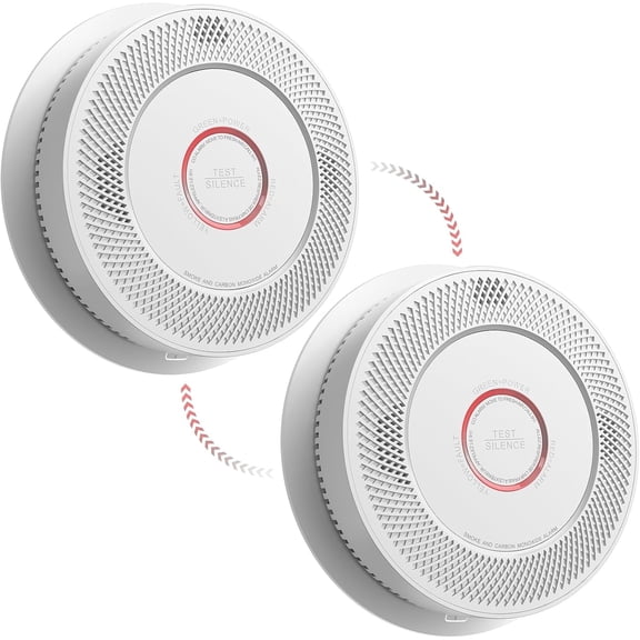 SITERWELL Smoke and Carbon Monoxide Detector, Wireless Interconnected Smoke Alarm Carbon Monoxide Detector with Dual Language Voice Alerts , 2 Pack