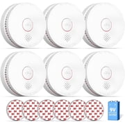 SITERWELL Smoke Detector, 10 Year Product Life Fire Alarm with Magnetic Fastening Kit, Smoke Alarm with Photoelectric Sensor and Low Battery Warning Function for House, ETL-9th Listed, GS509A, 6Packs