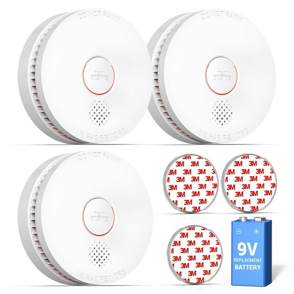 SITERWELL Smoke Detector, 10 Year Product Life Fire Alarm with Magnetic Fastening Kit, Smoke Alarm with Photoelectric Sensor and Low Battery Warning Function for House, ETL-9th Listed, GS509A, 3 Pack