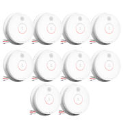 SITERWELL Smoke Detector, Hardwired Interconnected, Photoelectric Smoke Alarm with 9V Backup Battery, Fire Alarm with Test/Silence Button, ETL-9th Listed, GS562A, 10 Packs