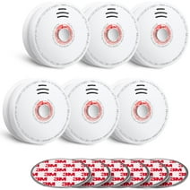 SITERWELL Smoke Detector - Replacable 9V Battery Operated Smoke Alarm with Photoelectric Sensor, 10-Year Life Time Fire Alarm with UL Listed, GS528A, 6Pack