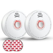SITERWELL Smoke Detector - Replacable 9V Battery Operated Smoke Alarm with Photoelectric Sensor, 10-Year Life Time Fire Alarm with UL Listed, Fire Safety for Kitchen,Home,Hotel, GS528A, 2 Pack