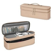 SITHON Double-Layer Travel Carrying Case for Shark FlexStyle/SmoothStyle/Dyson Airwrap Styler, Water Resistant Storage Organizer Bag for Revlon One-Step Hair Dryer Bag Only, Rose Gold
