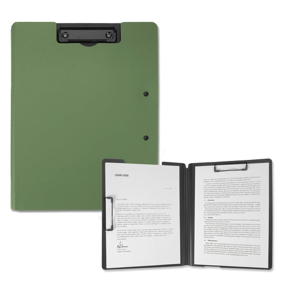 SITHON Foldable Clipboard Folder with Pen Slot, 360° Rotating PP Writing Pad with Dual Low-Profile Metal Clips, Durable A4/Letter Size Document Holder for Office, Classroom & Business