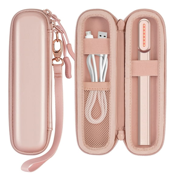 SITHON Hard Shell Travel Case for SolaWave 4-in-1 Facial Wand/Radiant Renewal Wand (V2.0), EVA Protective Portable Storage Carrying Case with Hand Strap (Case Only) (Rose Gold)