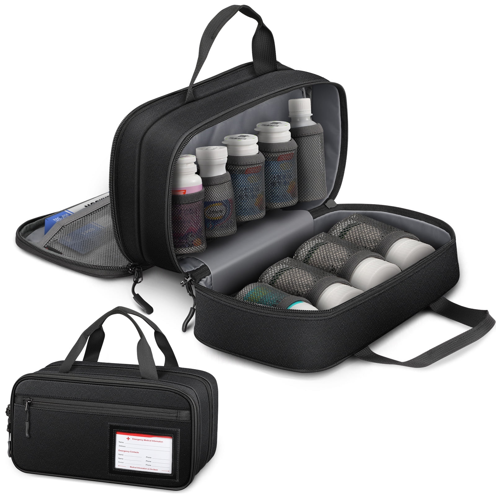 SITHON Pill Bottle Organizer Medicine Storage Bag Medication Travel