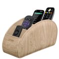 thumbnail image 1 of SITHON Remote Control Holder with 5 Compartments - PU Leather Remote Caddy Desktop Table Organizer Store TV, DVD, Blu-Ray, Media Player, Heater Controllers, Woodgrain Khaki, 1 of 7