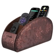 SITHON Remote Control Holder with 5 Compartments - PU Leather Remote Caddy…
