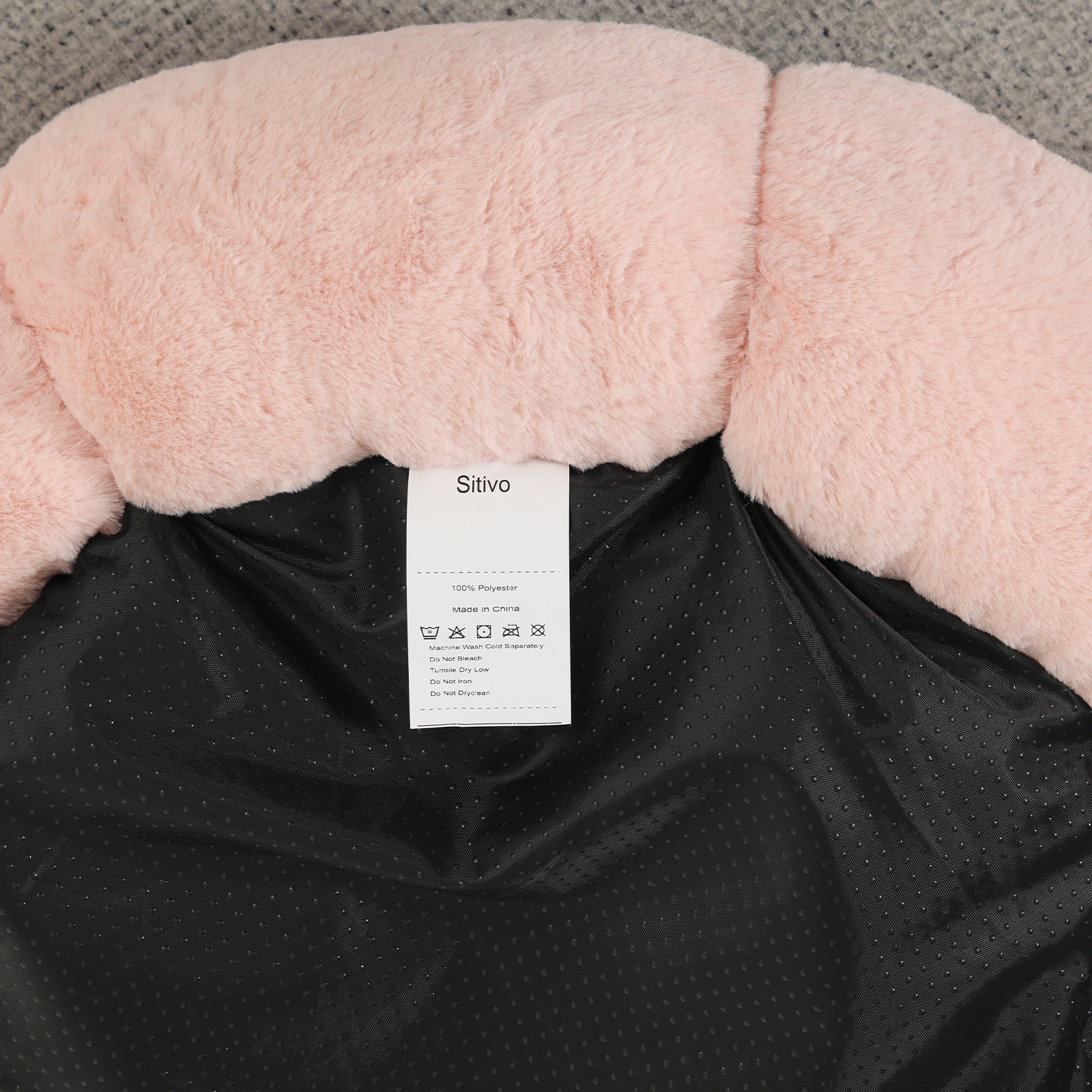 SITIVO Circular Recessed Plush Cat Bed Warm and Comfortable