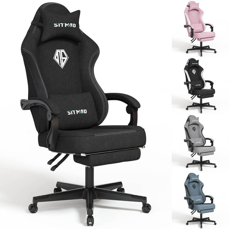 Computer Gaming Chairs with Headrest with Head Pillow, Lumbar Pad