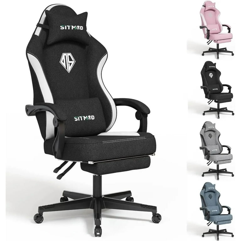 SITMOD Gaming Chairs for Adults with Footrest Computer Ergonomic Video Game Chair Backrest and Seat Height Adjustable Swivel Walmart