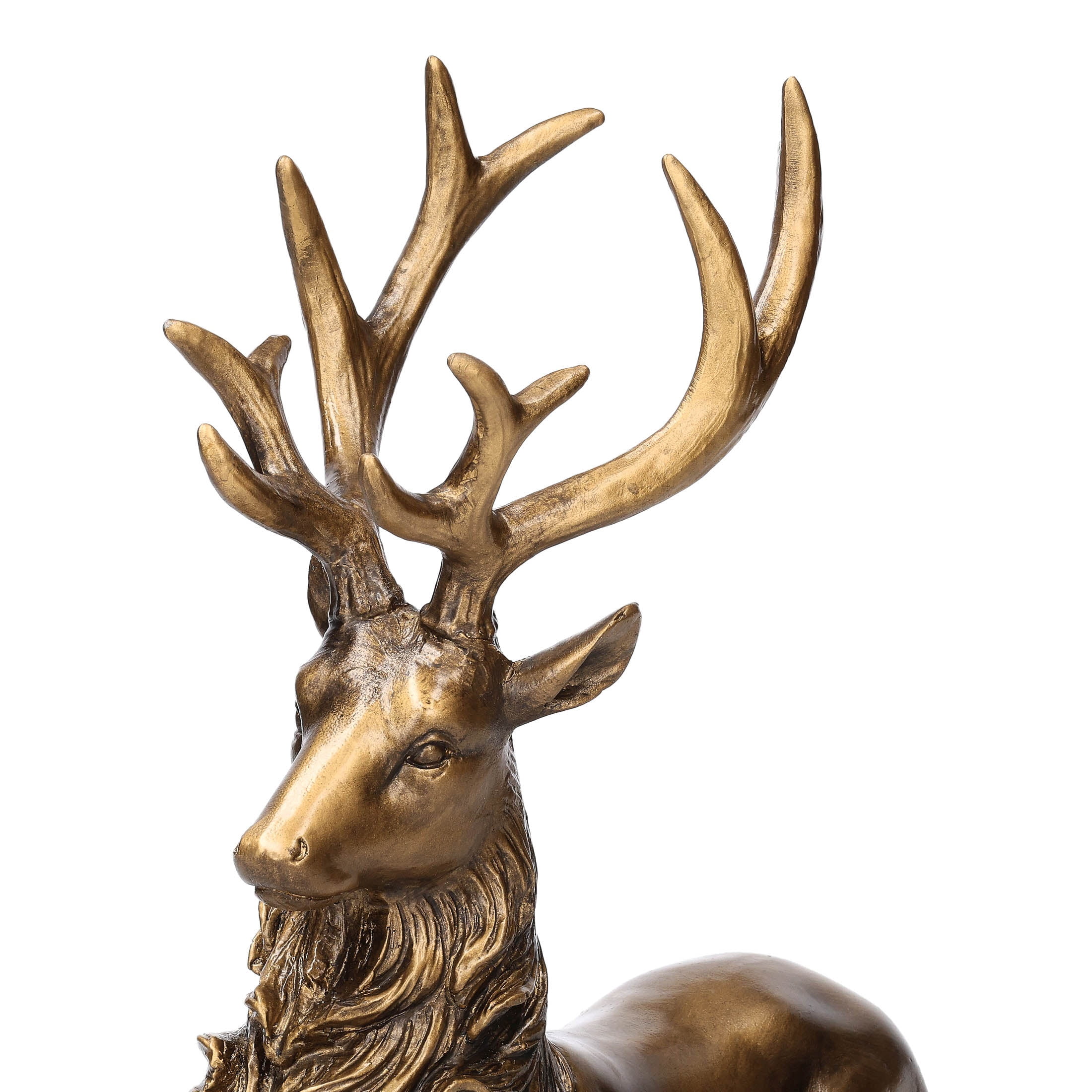 Sitting Deer Christmas Decoration, Gold, 11", by Holiday Time