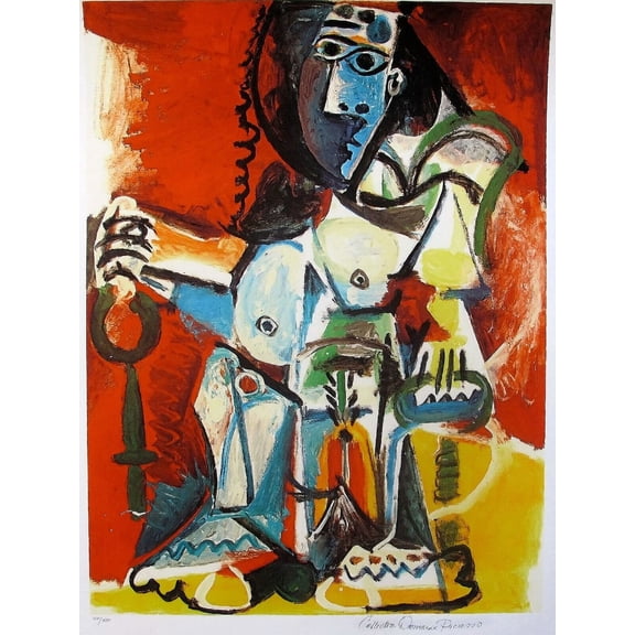 SITTING FIGURE Pablo Picasso - CANVAS or PRINT WALL ART